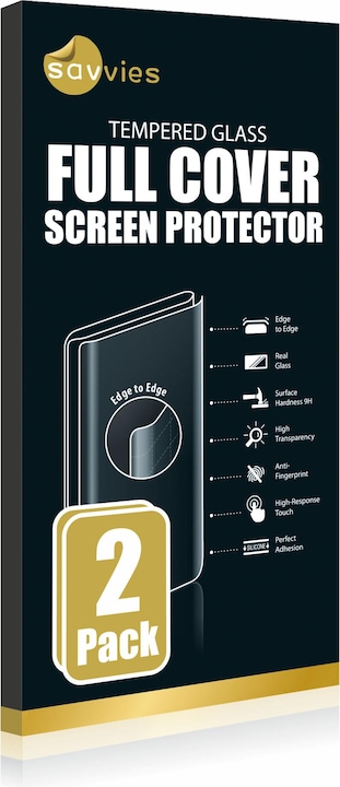 Produktbild Savvies Full-Screen Displayschutz Panzerglas Schutzglas (2 Stück, Huawei P40 Lite)