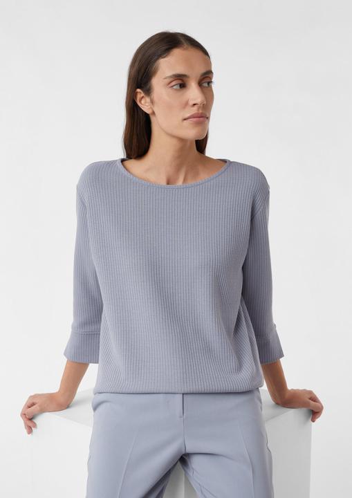 Produktbild Comma Sweatshirt Strukturiertes Sweatshirt mit 3/4-Ärmeln und U-Boot-Ausschnitt (46)