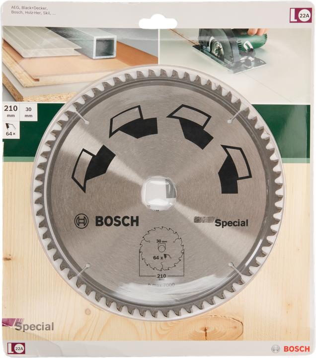 Produktbild Bosch Zubehör Kreissägeblatt SPECIAL D= 210 mm Bohrung= 30 mm Z= 64
