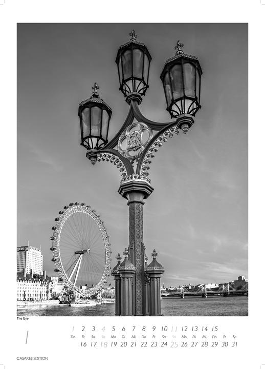 Produktbild London schwarz-weiss 2026 L 59x42cm