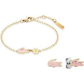 Lacoste, Schmuck Set, Beautiful gold-plated jewelry set for girls (bracelet. earrings) 2070030, Gold