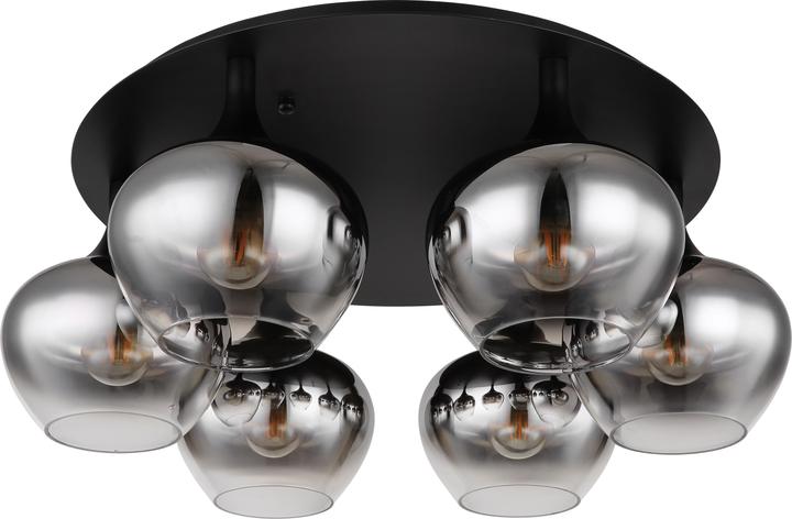 Actual product image Globo Ceiling light Maxy black matt 6xE27 (E27)