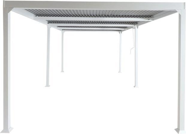 Produktbild Mendler Alu Pergola HWC-L41, Lamellen-Pavillon, stabiles 8cm-Metall-Gestell 3x6m - weiss (300 cm, 600 cm)