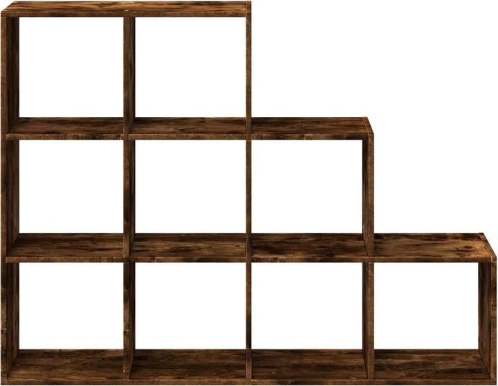 Produktbild VidaXL Raumteiler Bücherregal Standregal Treppenregal 3 Stufen Räuchereiche (137.5 x 29 x 103.5 cm)