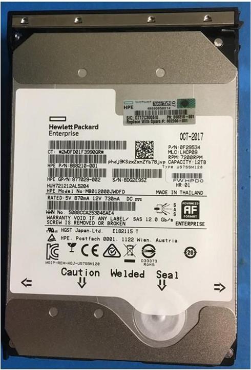Actual product image HPE DRV HDD 12TB 7.2K LFF (12 TB)