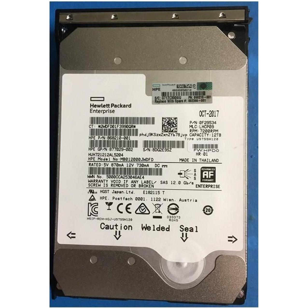 HPE DRV HDD 12TB 7.2K LFF (12 TB, 3.5"), Disco rigido