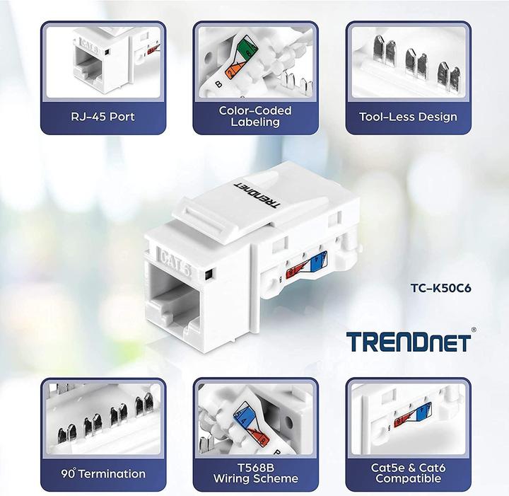 Produktbild Trendnet TC-K50C6 Modulare Eingabe (Packung mit 50) (Kabel Zubehör)