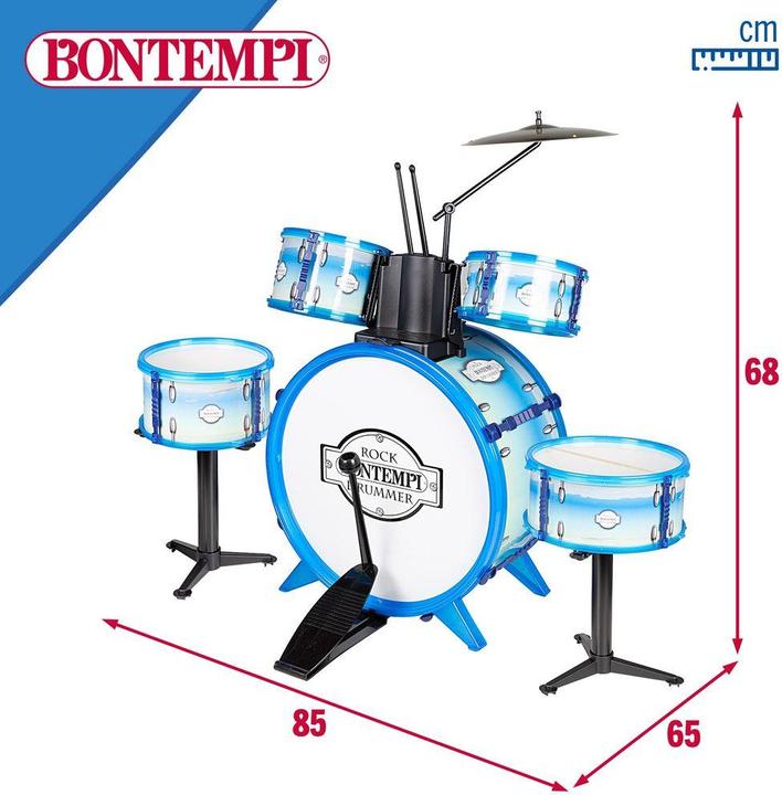 Produktbild Bontempi Metallic Silber Drumset mit Hocker