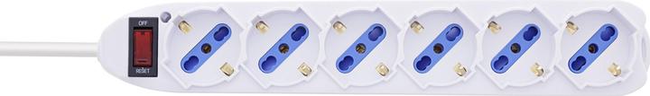 Actual product image InLine Socket strip ITALY, 6-way, with switch, 1.5m, white (6 x, CEE 7/3, 1.50 m)