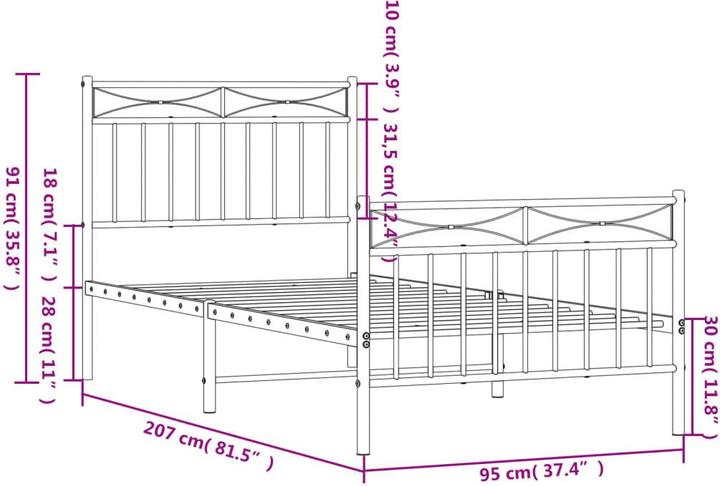 Image du produit vidaXL Bettgestell (90 x 200 cm)