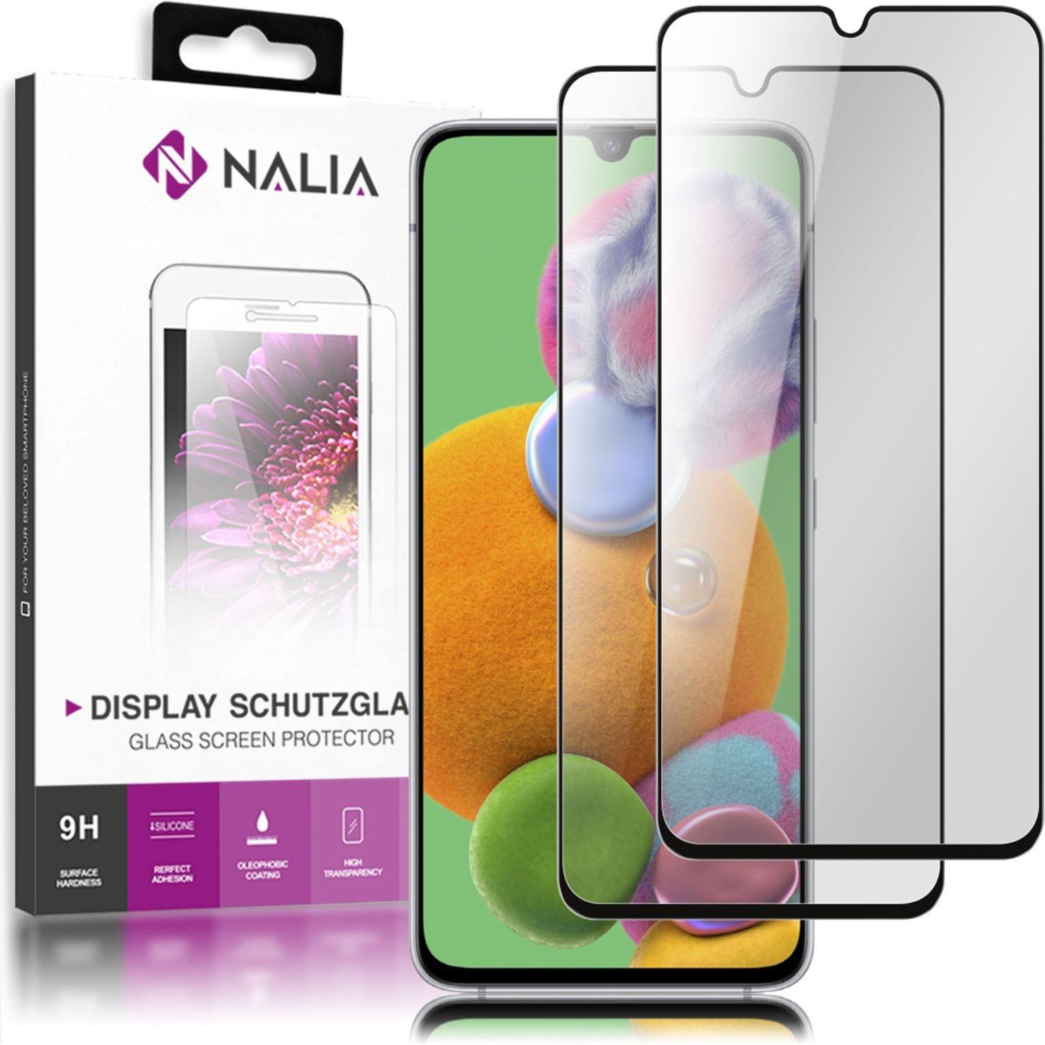 Nalia Schutzglas (1 Stück, Samsung Galaxy A90 5G), Smartphone Schutzfolie, Schwarz