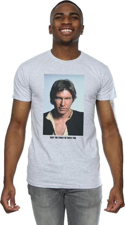 Actual product image Star Wars Mens Han Solo May The Force T-Shirt (L)