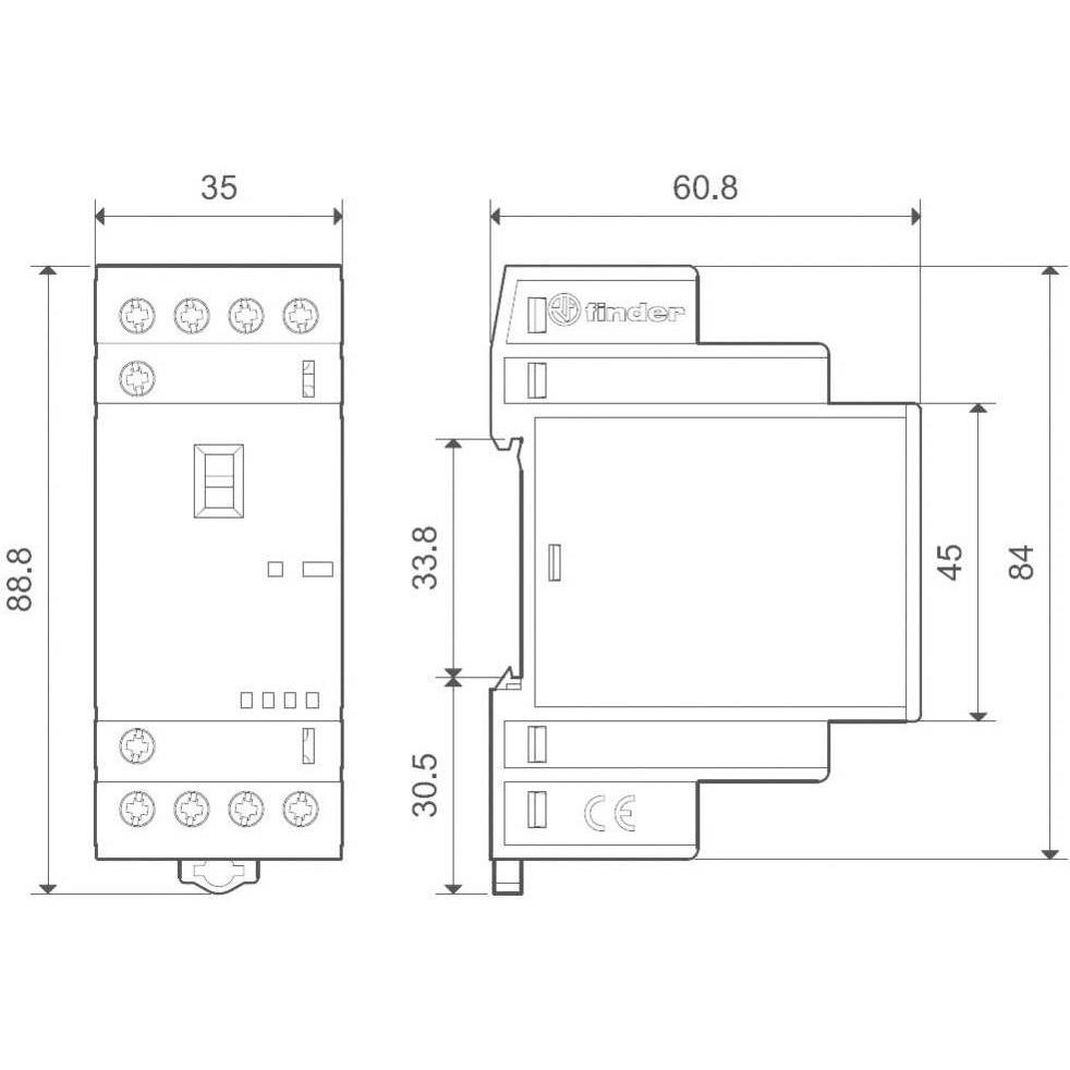 Thumbnail - Finder Installationsschütz Serie 22.34, 25 A, Relais