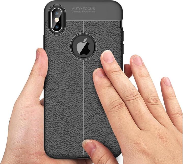 Produktbild Screenguard Apple iPhone XS Max Hülle Leather Design TPU Cover (Apple iPhone XS Max)