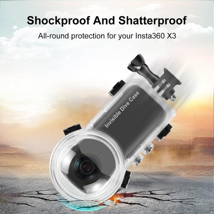 Immagine prodotto Puluz For Insta360 X3 Invisible Dive Case 50m Waterproof Sealed Case (Transparent)