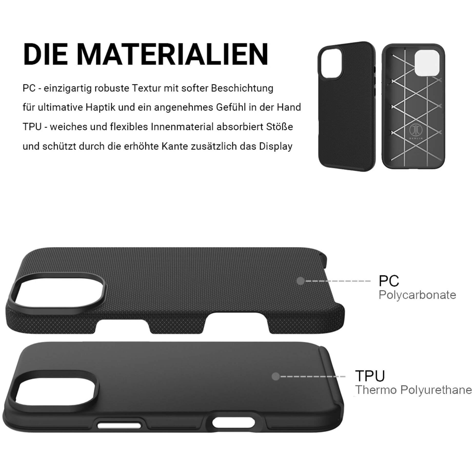 Thumbnail - JT Berlin BackCase Pankow Solid MagSafe (Apple iPhone 16 Pro), Smartphone Hülle, Schwarz
