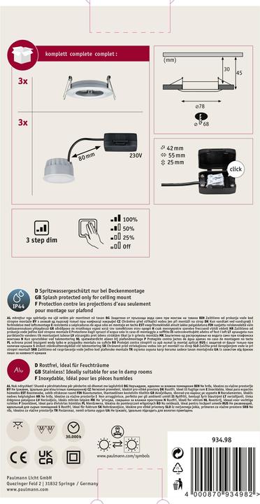 Produktbild Paulmann Einbauleuchte Nova Set (460 lm)