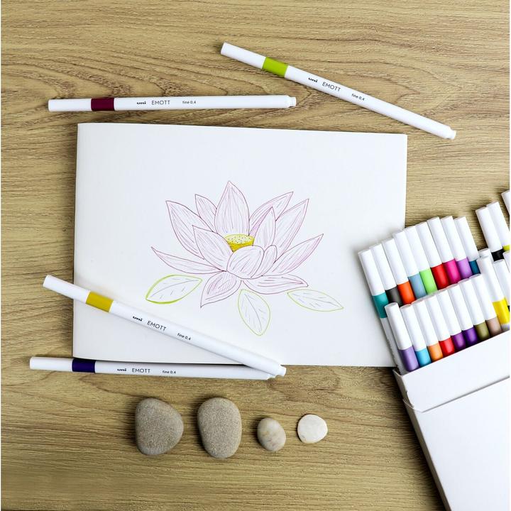 Image du produit Uni-ball Emott Fineliner Set 5 Stk Natural (Beige, Bleu saxon, Jaune soleil, Orange clair, Vert clair, 5x)