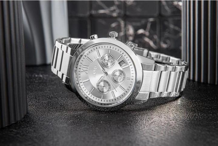 Immagine prodotto Skmei 9097SI Herrenuhr + BOX (Cronografo, Orologio da polso analogico, 43 mm)