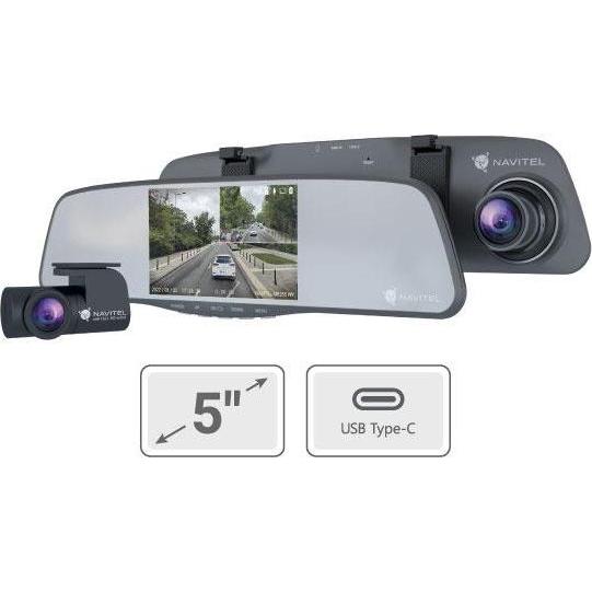 Thumbnail - Navitel MR255NV smart rearview mirror equipped with a DVR (Eingebautes Display, Eingebaute Anzeige), Dashcam
