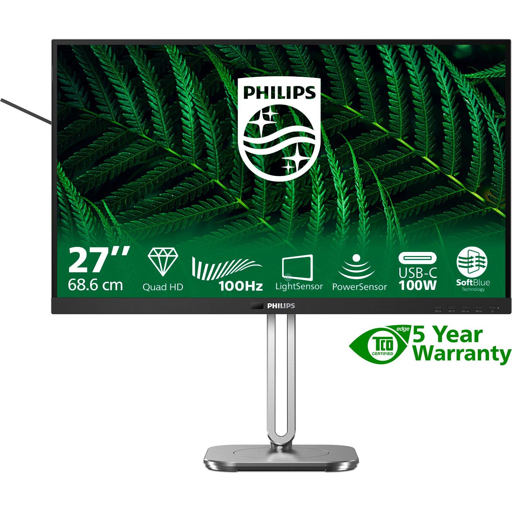 Philips 27B2G5601/00 Monitor 68,58cm 27Zoll 2560x1440 100Hz 2xHDMI DP USB dark gray (2560 x 1440 Pix