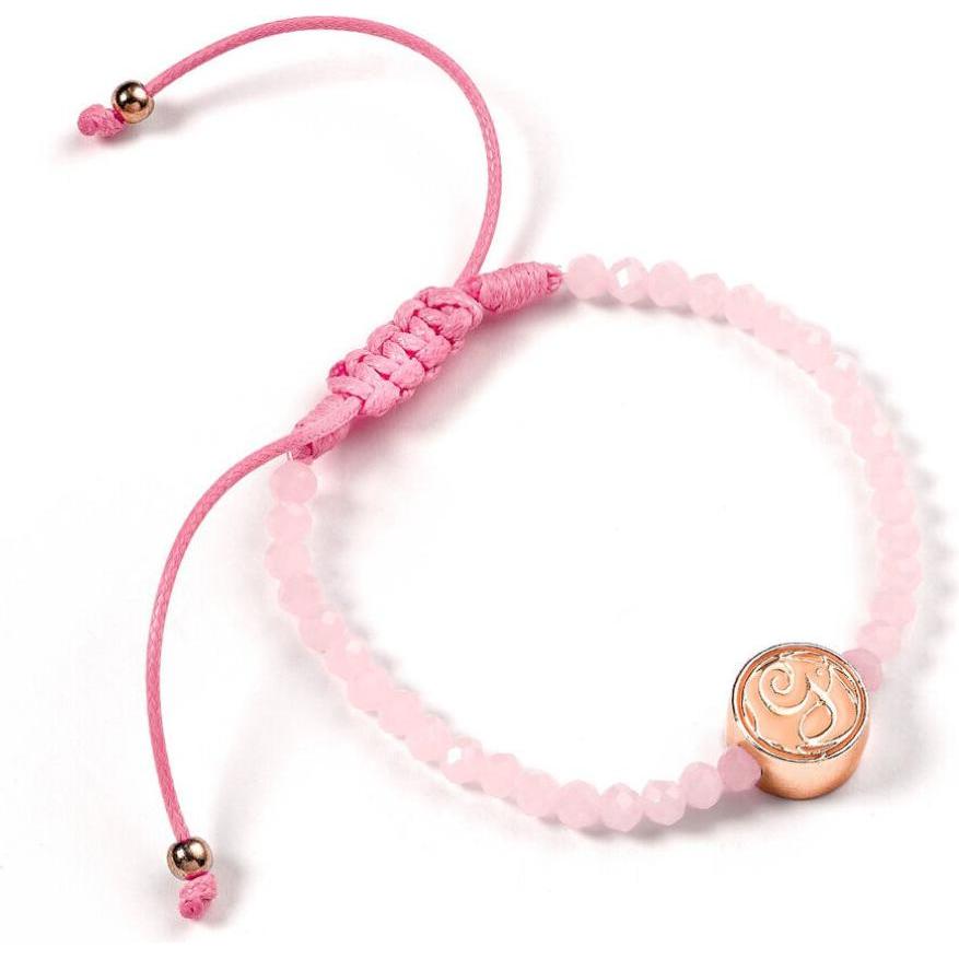 Carat, Armschmuck, WICKED Glinda Rose Quartz Adjustable Friendship Bracelet Featuring G Initial - Pink