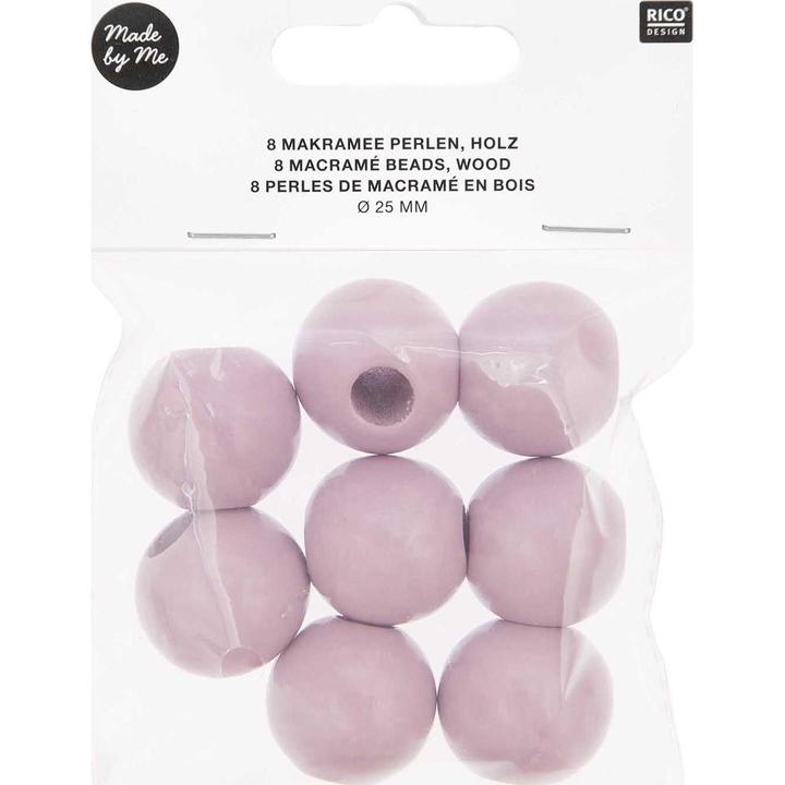 Actual product image Rico Design Wooden beads macramé old pink, 8 pieces