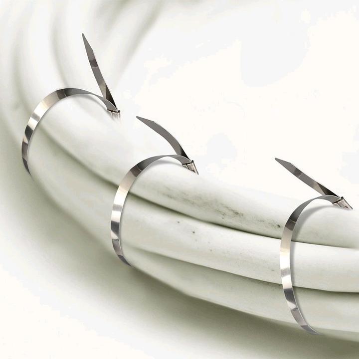 Actual product image V-TAC Cable Tie Stainless Steel 4.6 x 300 mm 100 pcsPack (Metal cable ties, 300 mm, 100 pcs.)