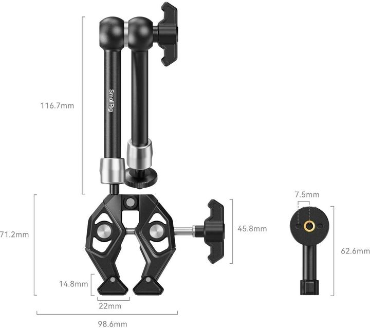 Produktbild SmallRig Krabbenklemme mit Magic Arm (Diverses Video Zubehör)