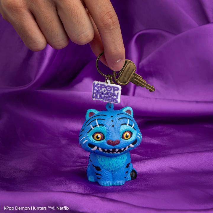 Actual product image Cinereplicas Kpop Demon Hunters Derpy Tiger Squishy Keychain