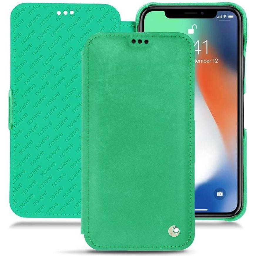 Noreve Lederschutzhülle horizontal (Apple iPhone XR), Smartphone Hülle, Grün
