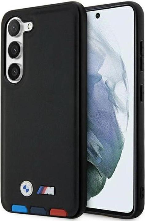 Produktbild BMW BMHCS23M22PTDK S23+ S916 czarny/black Leather Stamp Tricolor (Samsung Galaxy S23+)