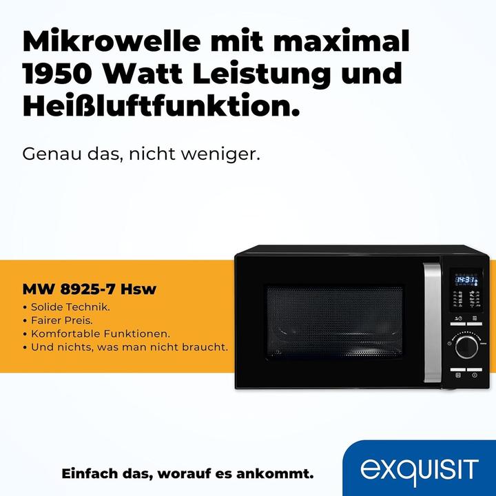 Produktbild Exquisit MW 8925-7 Hsw Arbeitsplatte Solo-Mikrowelle (20 l)