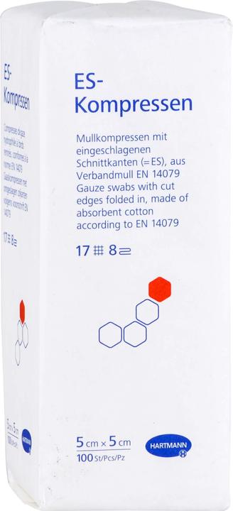 Actual product image Hartmann ES compresses non-sterile 5 cm x 5 cm, 100 pcs. compresses