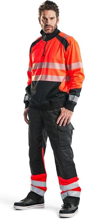 Produktbild Blakläder unisex Warnschutzhose 1564 schwarz, leuchtrot Grösse 42 (42, 42)