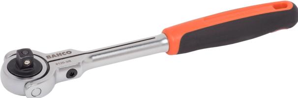 Produktbild Bahco 3/8" Umschaltknarre mit Schwenkkopf, 72 Zähnen und 5°-Rückschwenkwinkel, 223 mm (3/8")