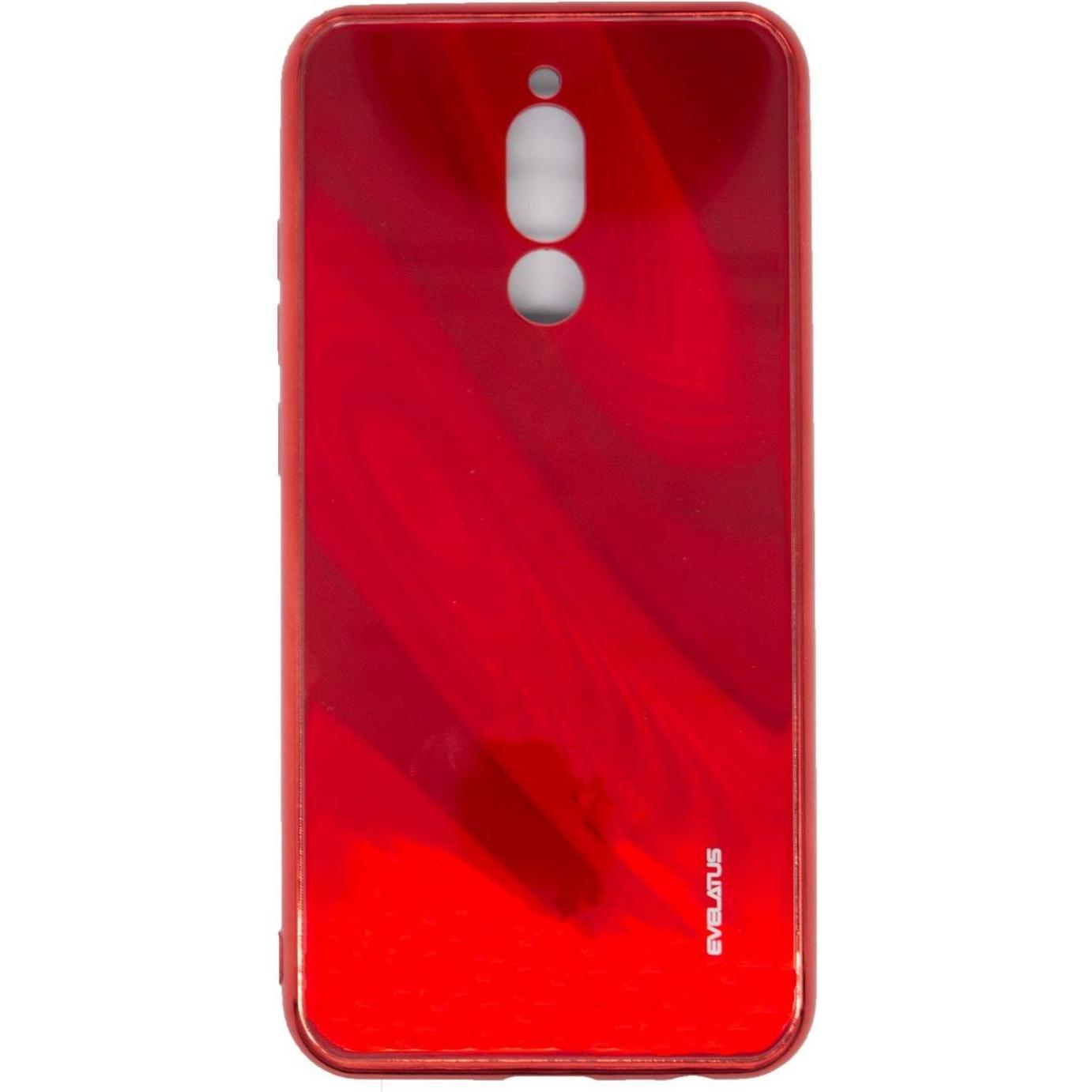 Evelatus Custodia in vetro temperato Redmi 8 Water Ripple Full Colour Electroplating (Xiaomi Redmi 8), Cover smartphone, Rosso