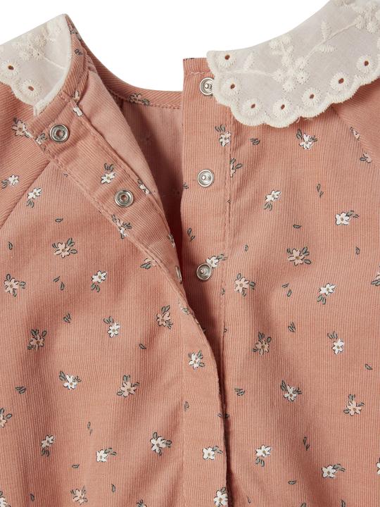 Actual product image Vertbaudet Baby Kurzoverall aus geblümtem Feincord mit besticktem Kragen (74)
