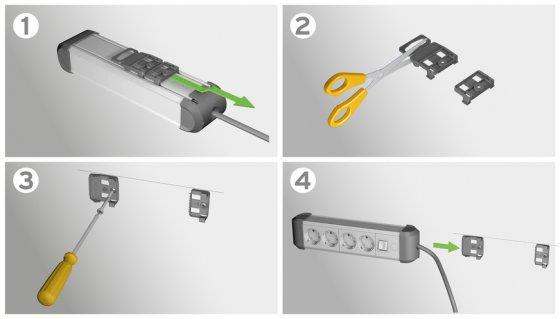 Productafbeelding Brennenstuhl 1391010601 Meervoudige wandcontactdoos met schakelaar zilverzwart beschermingscontact 1 st. (6 x, CEE 7/3, 5 m)