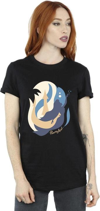 Actual product image Disney Womens/Ladies The Little Mermaid Colour Silhouettes Cotton Boyfriend T-Shirt (XXL)