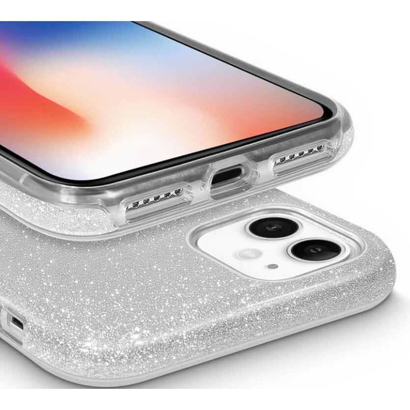 Thumbnail - Fongex iPhone 14 - Glitter Silikonhülle silber (Apple iPhone 14), Smartphone Hülle, Silber