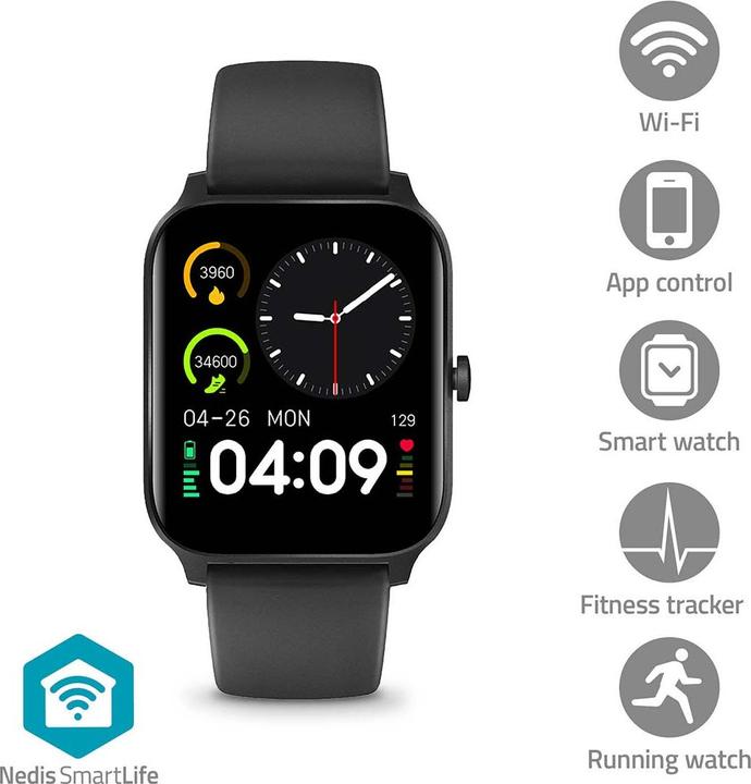 Image du produit Nedis Montre SmartLife | LCD | IP68 | Autonomie maximale : 14400 min | Android™ / IOS | Noir (41 mm)
