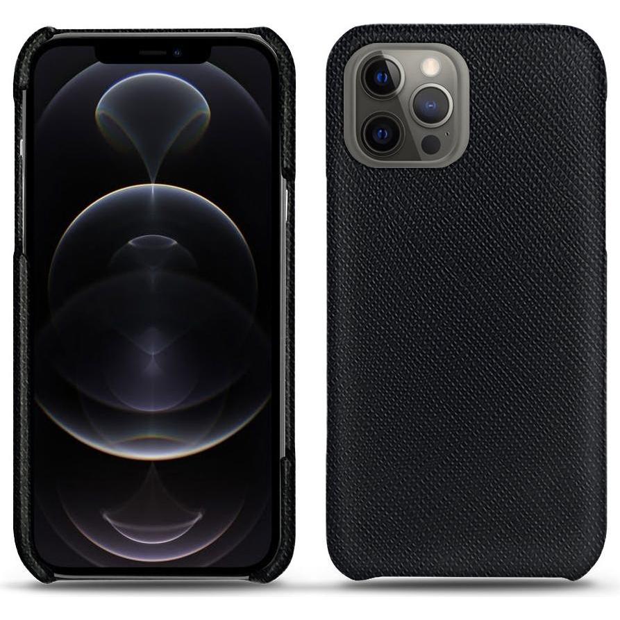 Noreve Lederschutzhülle (Apple iPhone 12 Pro), Smartphone Hülle, Schwarz