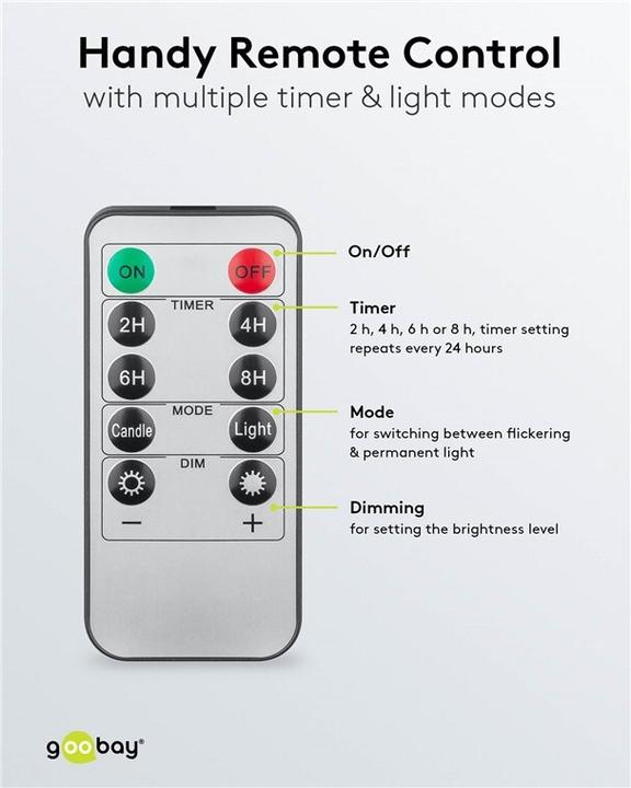 Actual product image Goobay 3er-Set LED-Echtwachskerzen (3x)