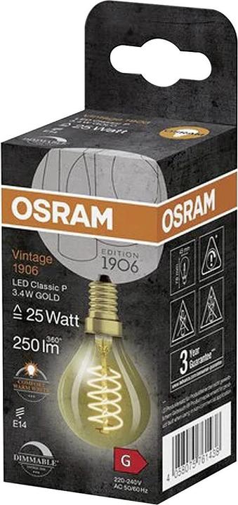 Actual product image Osram Vintage 1906 (E14, 3.40 W, 250 lm, 1 x, G)