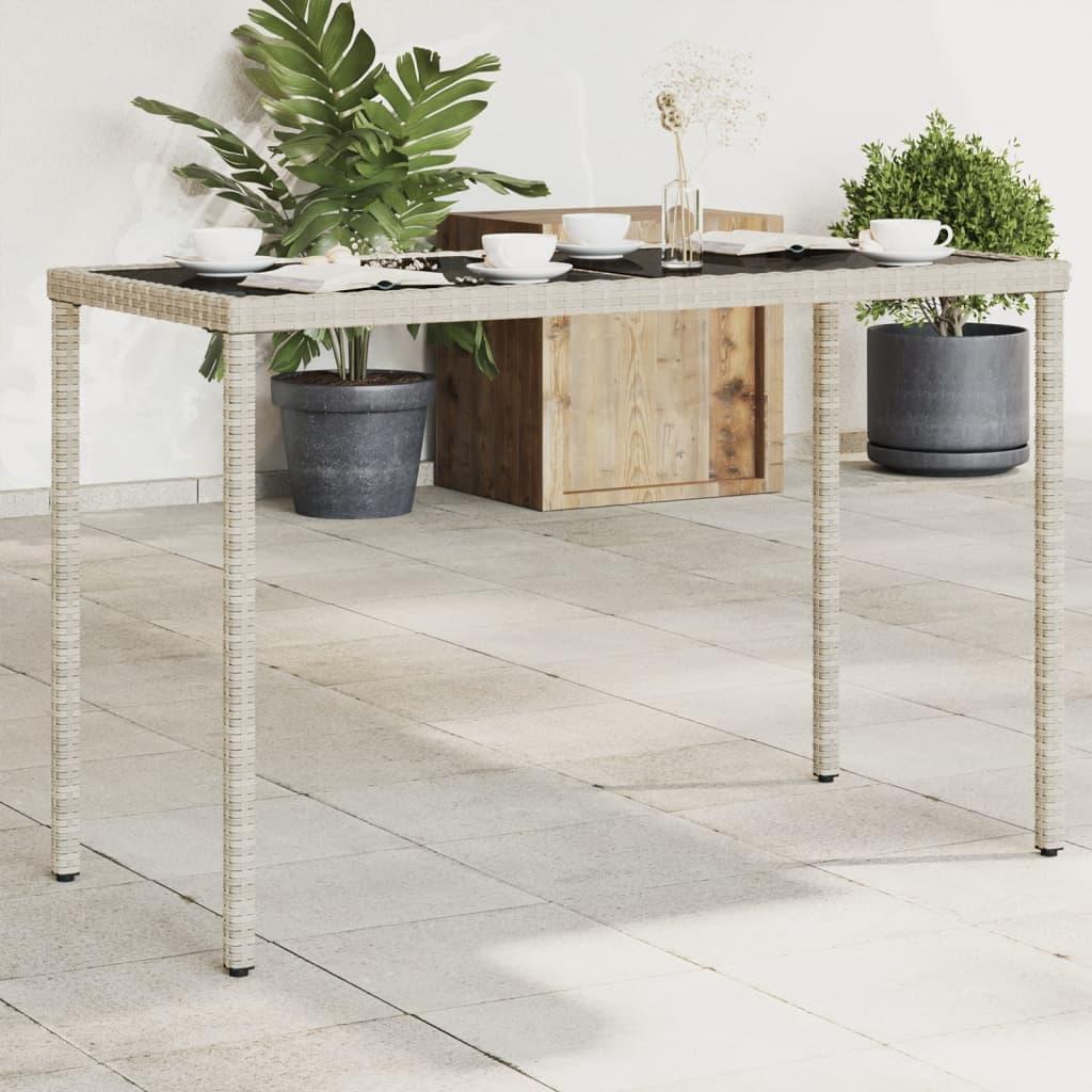 VidaXL, Gartentisch + Balkontisch, Gartentisch mit Glasplatte (115 cm)