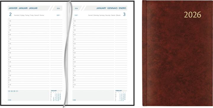 Produktbild Aurora Daily 6S 2021 3215R bordeaux, 1T/S 140x210x4mm (Spezial, 1 Tag / 2 Seiten)