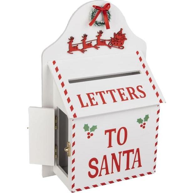 MICA Living, Briefkasten, Briefkasten - Letters to Santa - weiss/rot/grün - ca. 20,5 x 10 x 32 cm