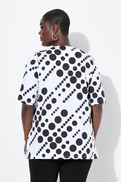 Produktbild Ulla Popken T-Shirt, Punkte, A-Linie, Rundhals, Halbarm, Pima Cotton (56)