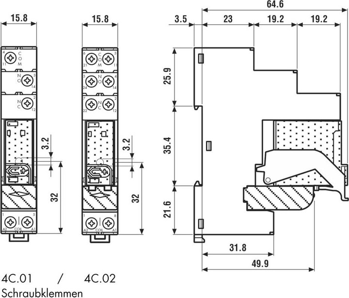 Produktbild Finder 4C.01.9.024.4050 Relaisbaustein Nennspannung 24 V/DC Schaltstrom max. 16 A 1